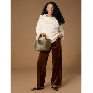 Ayesha Mini Tote w/ Braided handle - Olive