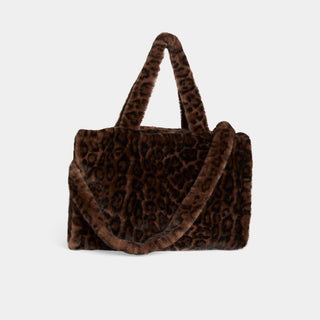 Brooke Faux Fur Leopard Large Tote - Leopard