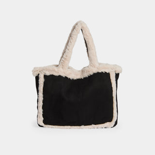 Laila Faux Fur Tote - Black