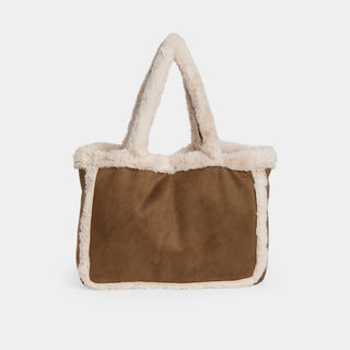 Laila Faux Fur Tote - Brown