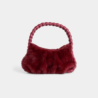 Milania Faux Fur Tote - Merlot