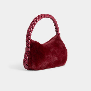 Milania Faux Fur Tote - Merlot