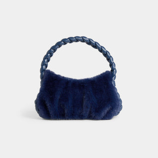 Milania Faux Fur Tote - Midnight BLue