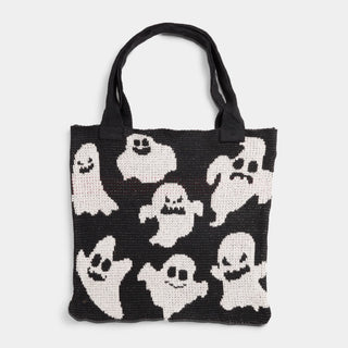 Halloween Knit Shopper Tote - Black
