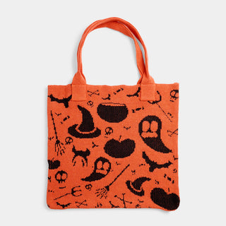 Halloween Knit Shopper Tote - Orange