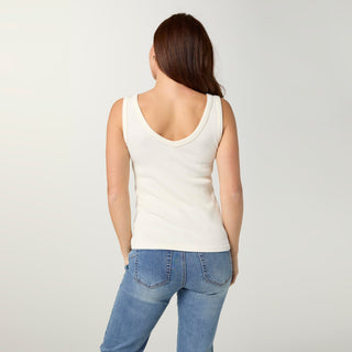 Ultra-Lush Reversible Seamless Ribbed Tank - Pearl