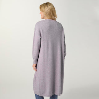Heavenly-Luxe Cable Knit Duster Cardigan - Lavender Heather