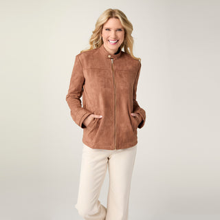 Pavia Lightweight Faux Suede Jacket - Camel