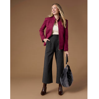Pavia Lightweight Faux Suede Jacket - Rich Wine