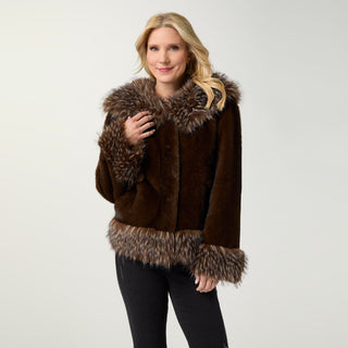 Laurette Faux Fur Jacket - French Roast
