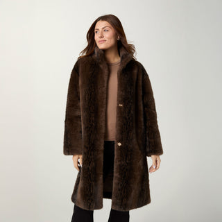 Chamonix Faux Fur Coat - French Roast