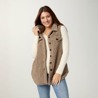 Ronnie Long Vest with Pockets - Driftwood