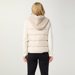 Casey Down Filled Vest with Contrast Sweater - Winter White