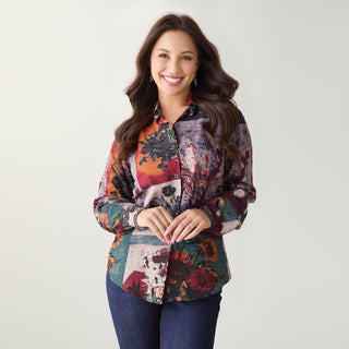 Ronja Colorblock Floral Print Blouse