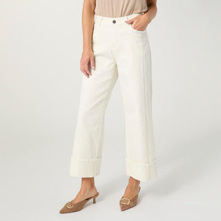 Avante Wide Ankle with Front Seam Pant - Coconut Milk