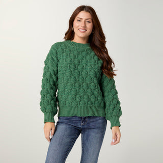 Cornelia Chunky Cable Knit Sweater - Autumn Green