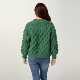 Cornelia Chunky Cable Knit Sweater - Autumn Green