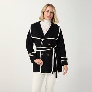 Cortina Brushed Cardigan with Sailor Collar