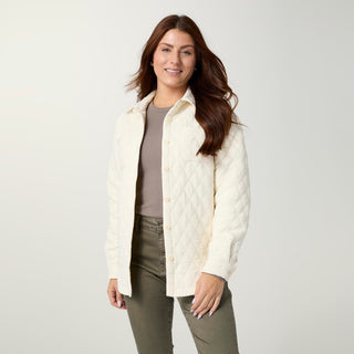 Be the Light Quilted Button Front Overshirt - Cream