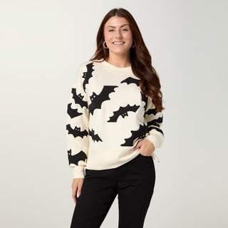 Flying Bats Long Sleeve Sweatshirt - Cream
