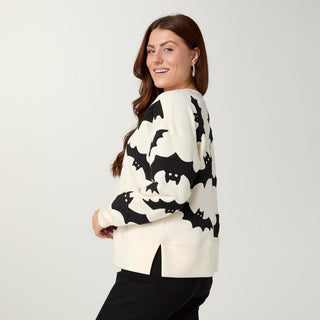 Flying Bats Long Sleeve Sweatshirt - Cream