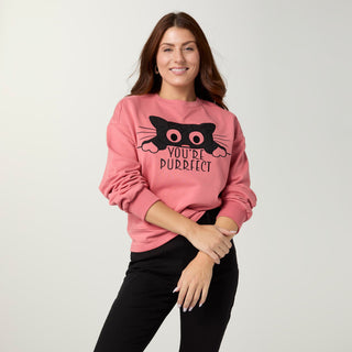 You're Purrfect Sweatshirt - Salmon