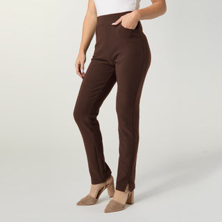 Georgie Straight Leg with Side Slit - French Roast