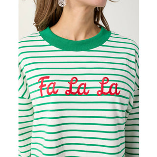 Fa La La Sweatshirt - Green/White