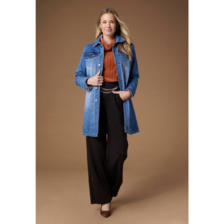 EverStretch Long Trucker Jacket - Medium Denim