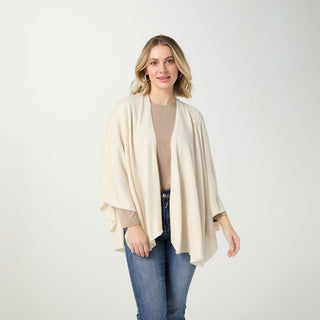 Kiara Pull Thru Wrap with Embellishment - Egret