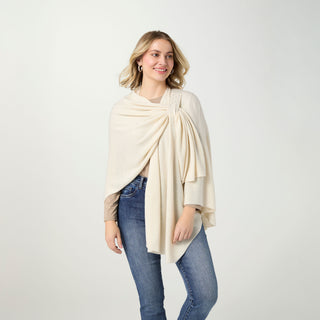 Kiara Pull Thru Wrap with Embellishment - Egret