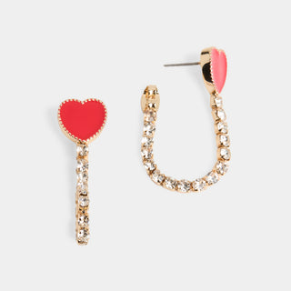 Dazzle Loop Heart Earrings - Gold