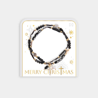 Merry Christmas Bracelet - Black/Gold