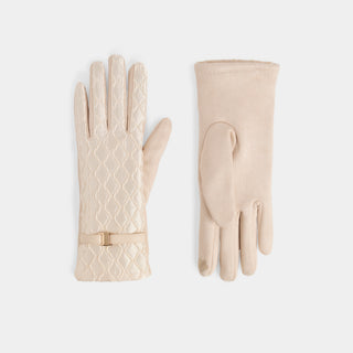 Crinkle Wave Touchscreen Gloves - Winter White