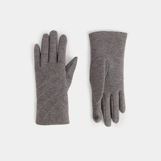 Shimmer Stripes Touchscreen Gloves - Light Grey