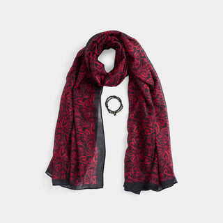 Sweetheart Scarf + Bracelet Set - Doodle Hearts