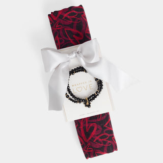 Sweetheart Scarf + Bracelet Set - Doodle Hearts