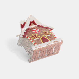 Gingerbread House Hair Clip - Brown