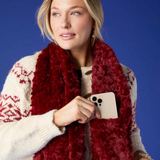 Anika Hidden Pocket Scarf - Red