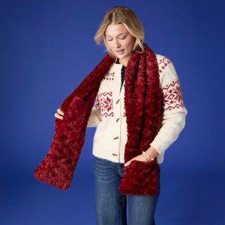 Anika Hidden Pocket Scarf - Red