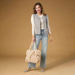 Solene Faux Fur Tote - Hazelnut