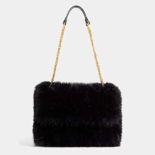 Shayla Faux Fur Convertible Crossbody - Black