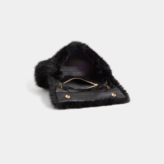 Shayla Faux Fur Convertible Crossbody - Black
