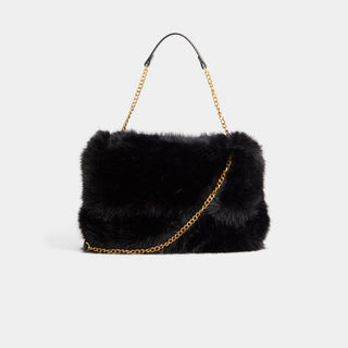 Shayla Faux Fur Convertible Crossbody - Black