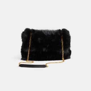 Shayla Faux Fur Convertible Crossbody - Black