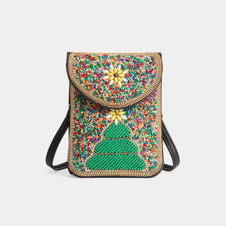 Artisan Beaded Holiday Crossbody - Green/Multi