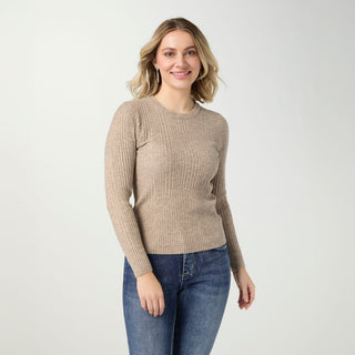Helena Soft Contour Lightweight Sweater - Taupe