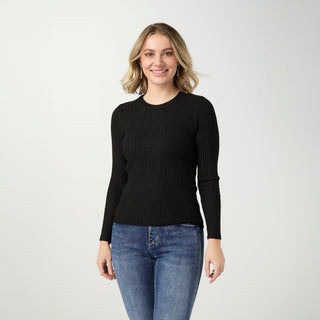 Helena Soft Contour Lightweight Sweater - Black