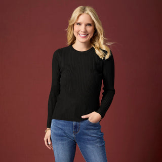 Helena Soft Contour Lightweight Sweater - Black