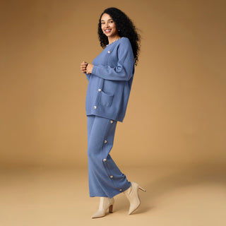 Heavenly-Luxe Button Detail Sweater - Stone